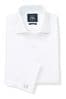 Savile Row Co Feines Twillhemd in schmaler Passform mit doppelter Manschette, Weiß