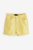 Yellow Comfort Stretch Denim Mom Shorts, Regular