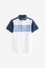 Navy Blue/White Short Sleeve Colourblock Shirt (3-16yrs)