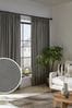 Charcoal Grey Cotton Lined Pencil Pleat Curtains, Lined