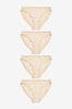 Nude High Leg Cotton Rich Knickers 4 Pack
