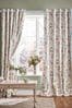 Laura Ashley Crimson Red Wild Meadow Blackout Blackout/Thermal Lined  Eyelet Curtains