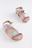 Pink Rainbow Standard Fit (F) Leather Corkbed can Sandals, Standard Fit (F)