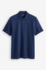 Blue Rich Regular Fit Short Sleeve Pique Polo Shirt, Regular Fit
