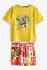 Yellow Parrot Cotton Pyjamas Short Set