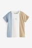 Blue/White Short Sleeve Colourblock T-Shirt Sss (3mths-7yrs)
