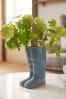 Blue Medium Wellington Boots Flower Vase