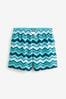 Blue Zig Zag Printed Swim Shorts