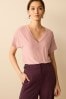 Blush Pink Modal Rich Premium V-Neck T-Shirt, Regular