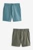 Blue/Green Slim Stretch Chino Shorts 2 Pack, Slim
