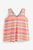 Orange/Pink Stripe Cotton Slub Vest Top