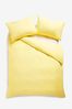 Yellow Easy Care Polycotton Plain Duvet Cover and Pillowcase Set, Plain