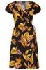 Pour Moi Black Tropical Print LENZING™ ECOVERO™ Viscose Frill Wrap Beach Dress