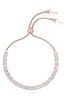 Ted Baker MELRAH: Rose Silver Tone Crystal Adjustable Tennis Bracelet For Women