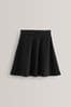 Longer Length Black Jersey Stretch Pull-On School Skater Skirt (3-17yrs)