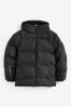 Black Fleece Lined Padded Puffer Coat (3-17yrs)