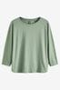 Khaki Green 3/4 Length Sleeve T-Shirt