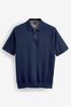 Blue Regular Merino Wool Polo Shirt