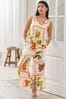 Cream Fruit Print Woven Vest Pyjamas