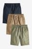 Khaki Green/Tan Brown Pull-On Shorts 3 Pack (3-16yrs)