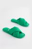 Green Towel Slider Slippers