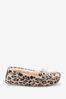 Brown Leopard Faux Fur Lined Moccasin Slippers