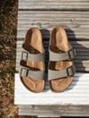 Birkenstock Stone Arizona Birko Flor Nubuck Sandals
