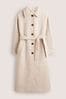Boden Natural Belted Textured Wool Maxi Coat