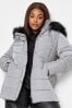 Yours Curve Grey Puffa Short Jacket