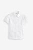 Clarks White Short Sleeve Senior Girls Fitted Lace Trim School Shirt, Short Sleeve
