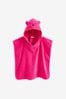 Bright Pink Bear Towelling Poncho
