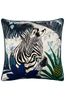 Riva Paoletti Multicolour Kala Zebra Printed Velvet Cushion