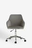 Soft Velvet Mid Grey Hamilton Chrome Leg Office Chair, Chrome Leg