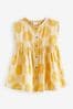 Gelb geblümt - Sommerkleid mit Knopfleiste (3 Monate bis 8 Jahre)