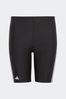adidas Black Junior Classic 3-Stripes Swim Jammer Shorts