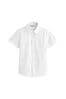 Clarks White Short Sleeve Senior Boys School Shirt with Stretch, Short Sleeve