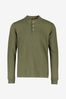 Superdry Thrift Olive Marl Organic Cotton Long Sleeve Henley Top