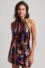 Superdry Natural Sparkly Halter Mini Dress