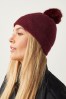 Berry Red Collection Luxe Cashmere Blend Pom Hat