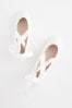 White Glitter Ballet Tie Occasion Shoes