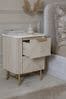 Light Grey Valencia Marble Mango Wood 2 Drawer Bedside Table, 2 Drawer