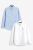 Blue & White 2 pack Long Sleeve Oxford Hoodie Shirt (3-16yrs)