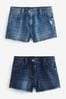 Blue Denim 2 Pack Regular Length Frayed Edge Shorts (3-16yrs), Regular Length