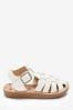 White Standard Fit (F) Fisherman Leather Sandals