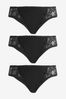 JoJo Maman Bébé Black 3-Pack Lace Trim Maternity Knickers