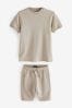Cement Stone Textured T-Shirt And Shorts Set (3-16yrs)