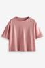 Rose Pink Boxy Relaxed Fit T-Shirt