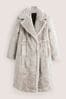 Boden Grey Longline Teddy Coat