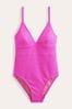 Boden Pink Arezzo V-Neck Panel Swimsuit
