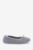 Grey Velour Ballet Slippers